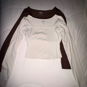 TWO long sleeve hollister shirts